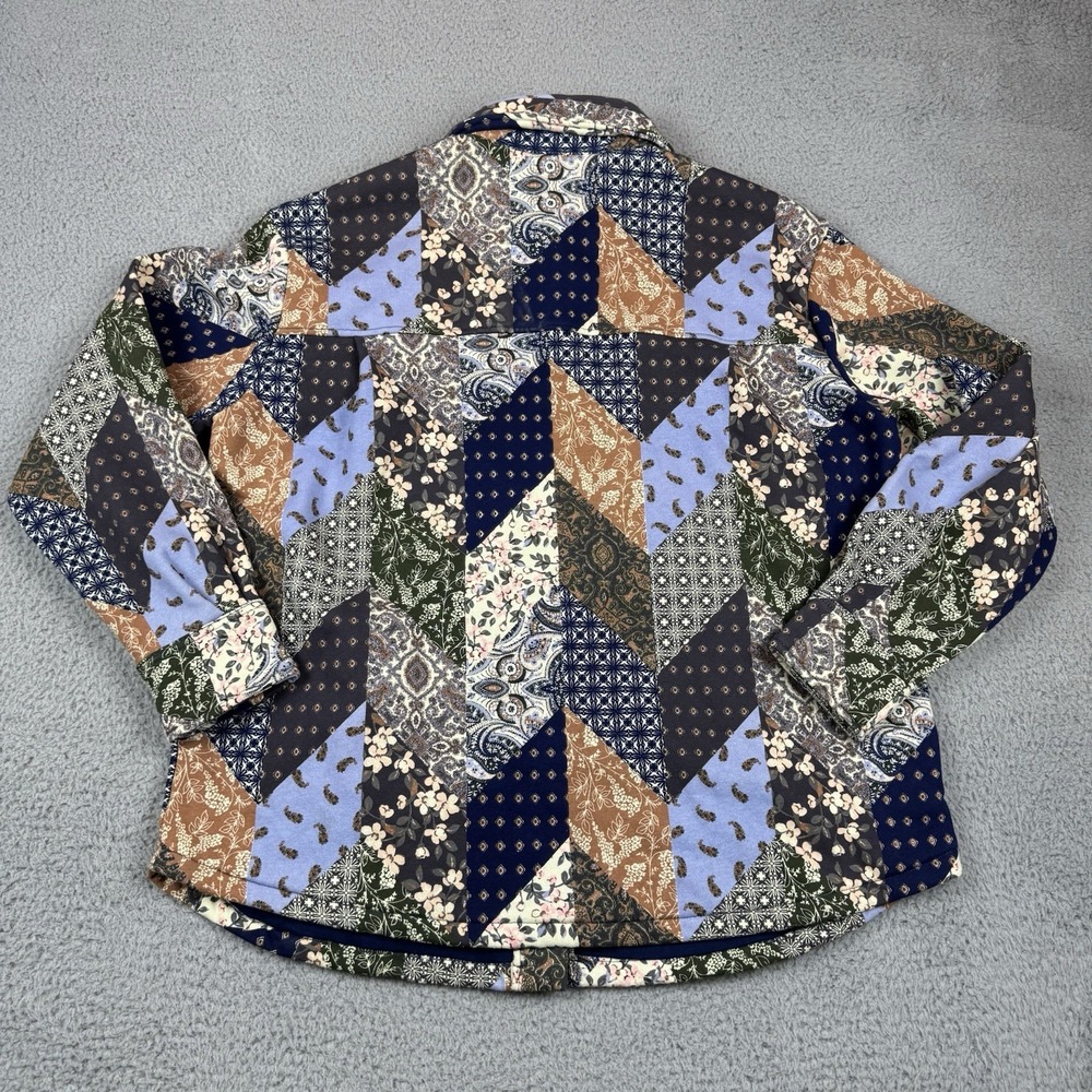Cleo + Wolf Jacket Womens Medium Floral Patchwork Art Tapestry Quilted Shacket - Picture 9 of 16